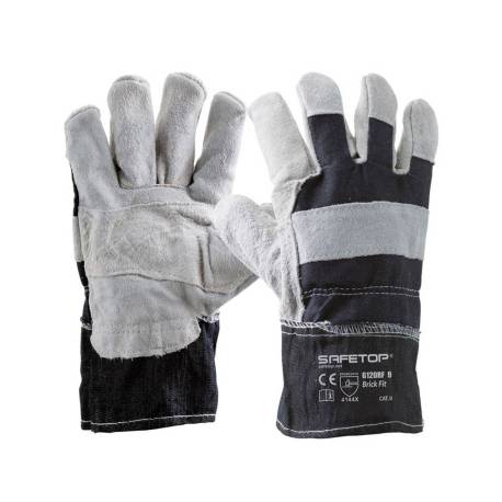 GUANTES DE LONA DE ALGODON Y SERRAJE MARCA SAFETOP BRICK FIT TALLA 9