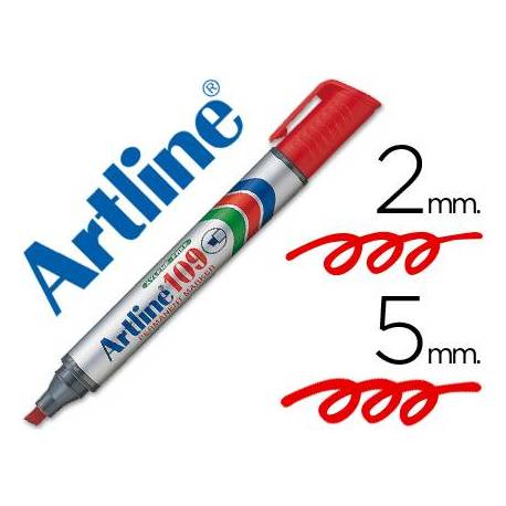 Rotulador Permanente Artline 109 Rojo Punta Biselada