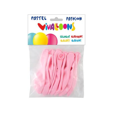 GLOBO 100% LATEX BIODEGRADABLE COLOR ROSA CLARO BLISTER DE 10 UNIDADES