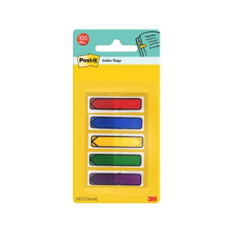 Banderitas separadoras flechas. Dispensador de 100 banderitas colores brillantes