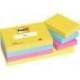 Bloc de notas adhesivas quita y pon post-it 38x51 mm colores neon. Pack de 12 blocs