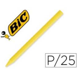 Lapices cera Plastidecor caja 25 unidades color amarillo