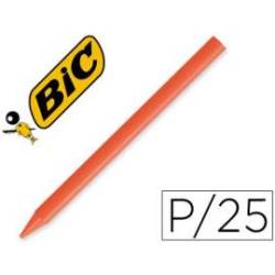 Lapices cera Plastidecor caja 25 unidades color naranja