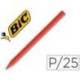 Lapices cera Plastidecor caja 25 unidades color rojo