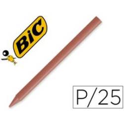 Lapices cera Plastidecor caja 25 unidades color marron