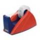 Portarrollo sobremesa tesa con cuchilla de corte recto para cintas de 33 m azul/rojo