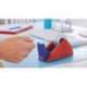 Portarrollo sobremesa tesa con cuchilla de corte recto para cintas de 33 m azul/rojo