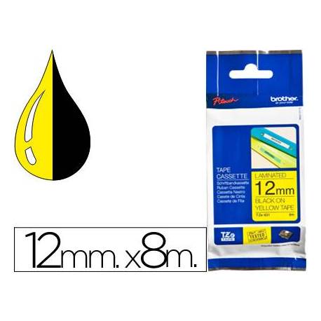 Cintas Brother TZE-631 12mm (ancho) x 8m (largo) laminada amarillo/negro