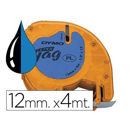 Cinta Dymo Letratag Azul Plástico