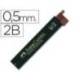 Minas Faber Castell de grafito 9065 0,5 mm 2B. Estuche de 12 minas.