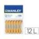 Lapices cera blanda Manley caja 12 unidades color ocre