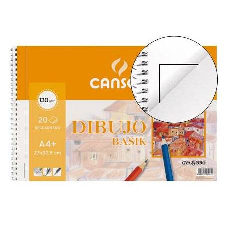 Bloc de dibujo espiral Basik Canson Din A4+ 20 hojas 130 gr