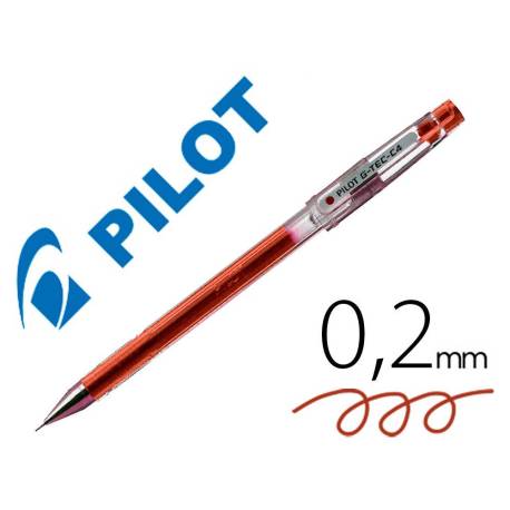 Boligrafo marca Pilot punta aguja 0,2 mm g-tec-c4 rojo