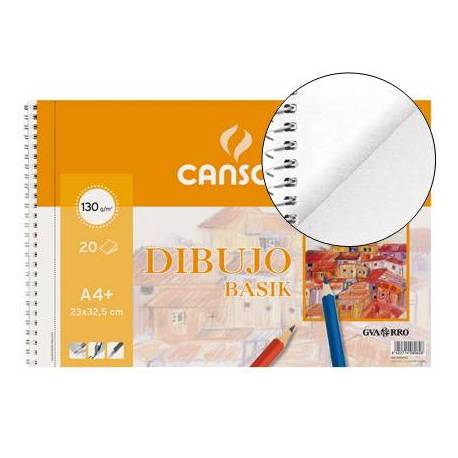 Bloc de dibujo espiral Microperforado Canson Din A4 20 hojas 130 gr