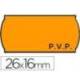 Rollo Etiquetas adhesivas Meto PVP fluor naranja 26 x 16