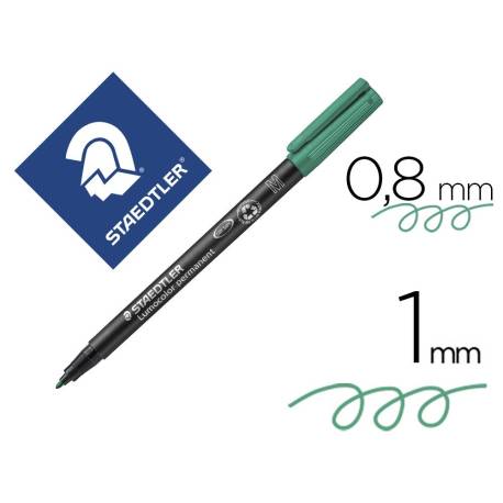 ROTULADOR STAEDTLER LUMOCOLOR RETROPROYECCION PUNTA DE FIBRAPERMANENTE 317-5 VERDE PUNTA MEDIA REDONDA 0.8-1 MM