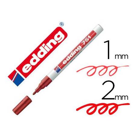 Rotulador Permanente Edding 751 Rojo Punta Redonda