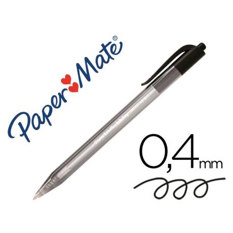 Boligrafo Paper Mate Inkjoy 100 retráctil negro 1 mm