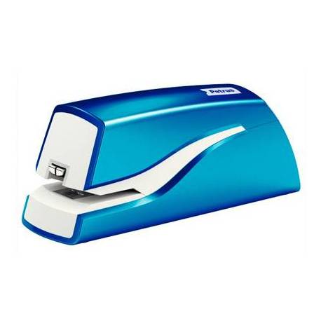 Grapadora Petrus electrica azul para 12 hojas