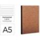 Libreta Clarefontaine havana A5 tapa cartulina rayado horizontal 96 hojas