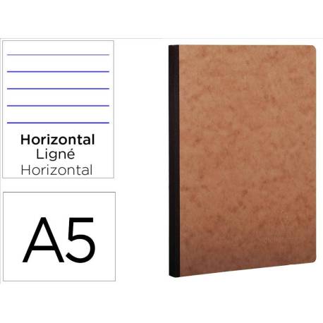Libreta Clarefontaine havana A5 tapa cartulina rayado horizontal 96 hojas