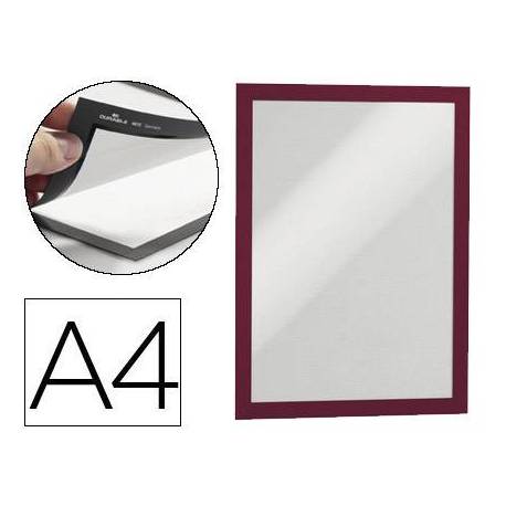 Porta anuncios magnetico adhesivo A4 rojo