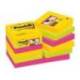 Post-it Bloc de notas adhesivas super sticky 47,6 x 47,6 mm 90 hojas pack 12 blocs colores