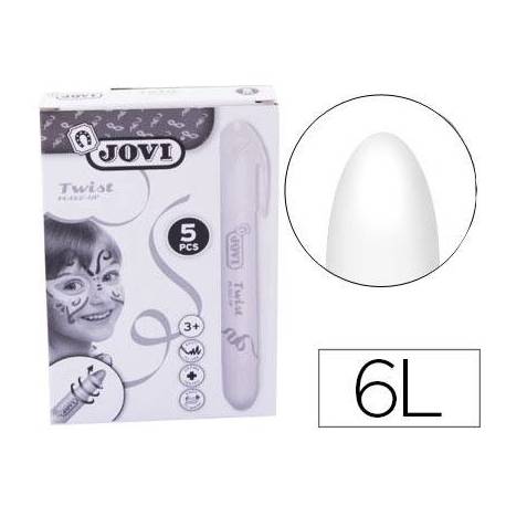BARRA DE MAQUILLAJE JOVI TWIST MAKE-UP COLOR BLANCA CAJA DE 5 UNIDADES