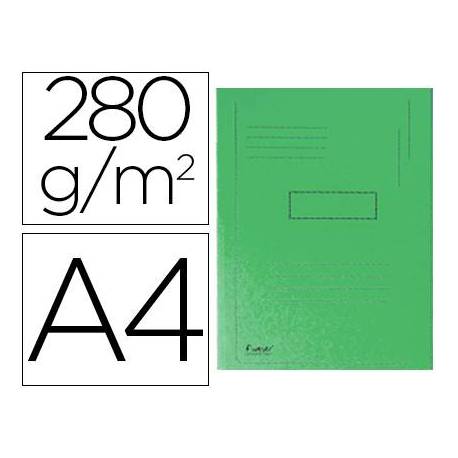 Subcarpeta cartulina Exacompta A4 verde 280g/m2 reciclada 2 solapas interiores