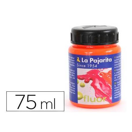 Pintura acrilica La Pajarita F-02 naranja fluorescente