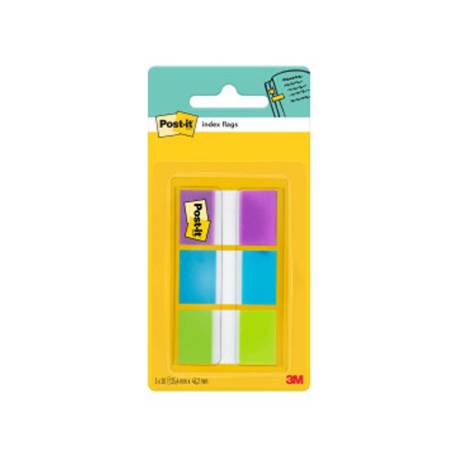 Banderitas Post-it ® separadoras Index color verde, azul y violeta