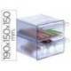 Archicubo Archivo 2000 organizador con 2 cajones color azul transparente