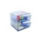 Archicubo Archivo 2000 organizador con 2 cajones color azul transparente