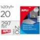 Etiquetas Apli adhesiva 10071 metalizada 210x297 mm caja 20 hojas con 20