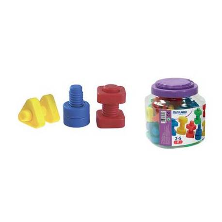 Juego Infantil a partir de 2 años Tornillos y Tuercas 48 unidades marca Miniland