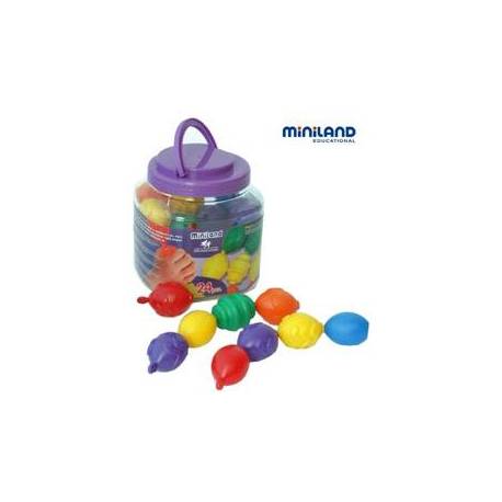 Juego para bebes a partir de 2 años Maxichain 4 cuentas marca Miniland