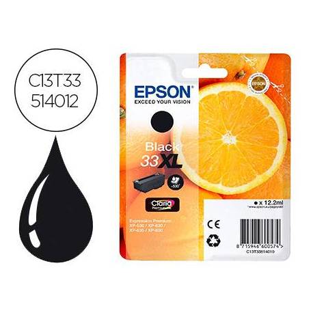CARTUCHO INK-JET EPSON 33XL COLOR NEGRO C13T33514012