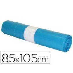 Bolsa basura azul 85x105cm industrial galga 110 rollo 10 unidades