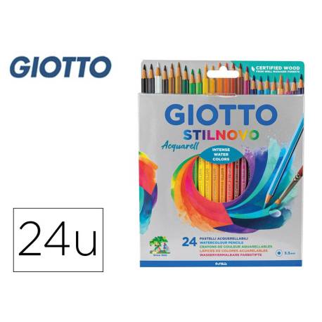 Lapices de colores Giotto Stilnovo acuarelables caja de 24 colores