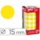 Gomets Apli circulares amarillos 15mm