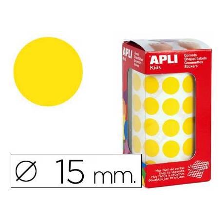 Gomets Apli circulares amarillos 15mm