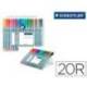 Rotulador Staedtler Triplus Fineliner surtido pack de 20 punta fina lavable triangular