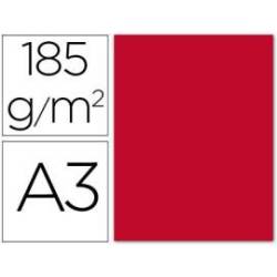 Cartulina Guarro rojo 185g/m². Paquete de 50 unidades.