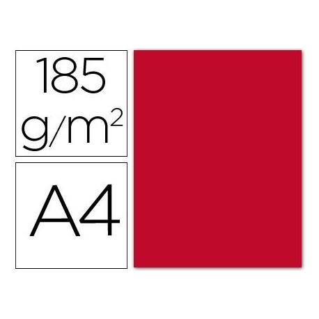 Cartulina Guarro din a4 color rojo 185 gr paquete 50 hojas