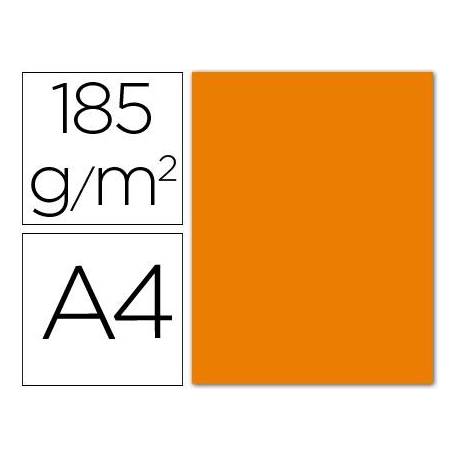 Cartulina Guarro din a4 color naranja 185 gr paquete 50 hojas