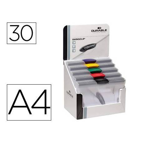Carpeta dossier con pinza lateral swingclip Durable 30 hojas Din A4 surtidos