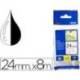 Cintas Brother TZE-S251 24mm (ancho) x 8m (largo) laminada Blanco/negro