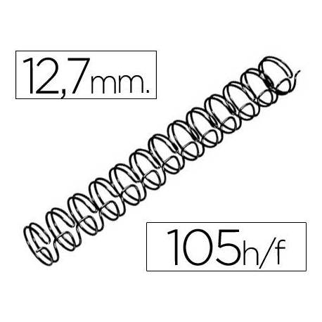 Espiral GBC wire 3:1 12,7 mm n.8 color negro. Capacidad 105 hojas. Caja de 100 unidades.