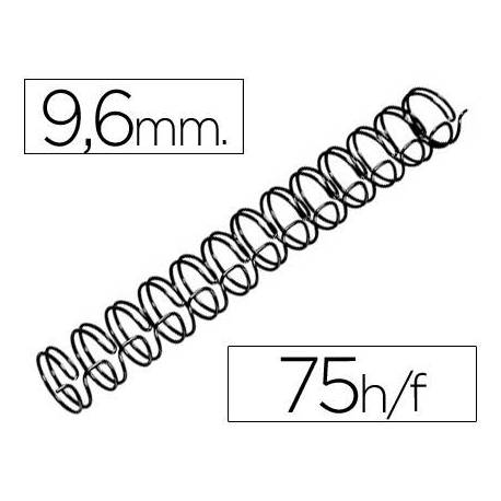 Espiral GBC wire 3:1 9,6 mm n.6 color negro. Capacidad 75 hojas. Caja de 100 unidades.