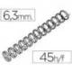 Espiral GBC wire 3:1 6,3 mm n.4 color negro. Capacidad 45 hojas. Caja de 100 unidades.